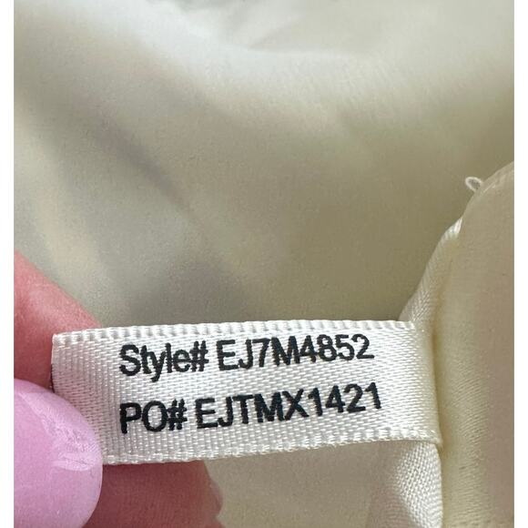 Eliza J. Navy & White Striped Square Neck Sheath Dress sz 4 - Picture 8 of 12